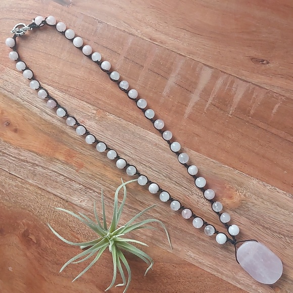 Rose Quartz, Crystal Necklace, Pink Handcrafted by Rust Belt Raised - Picture 14 of 15